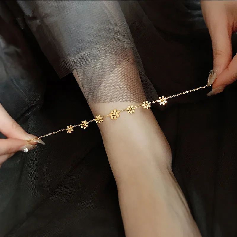 Golden Flower Anklet