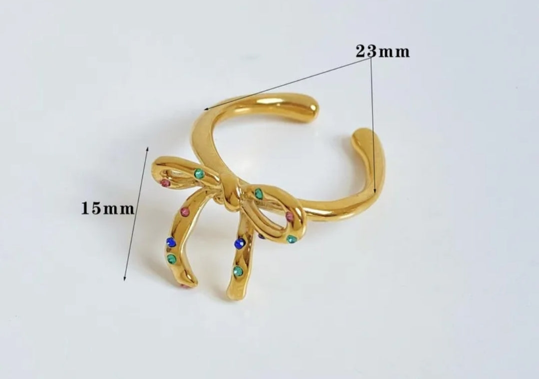 Multi Stone Bow Ring