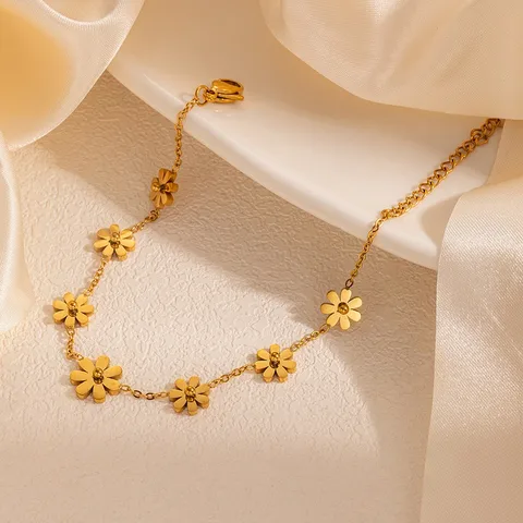 Golden Flower Anklet