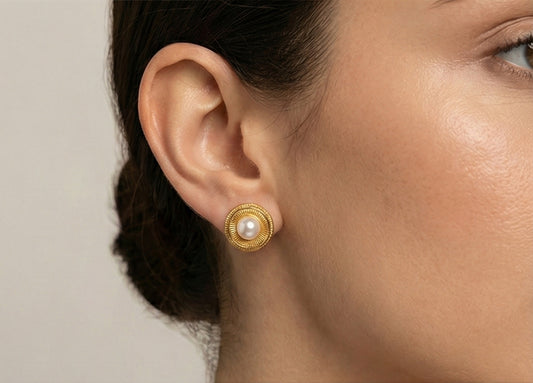 Pearl Flower Studs