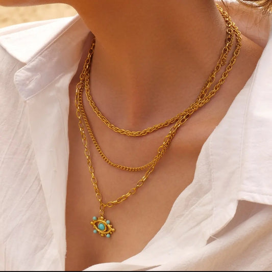 Layered Evil Eye Necklace
