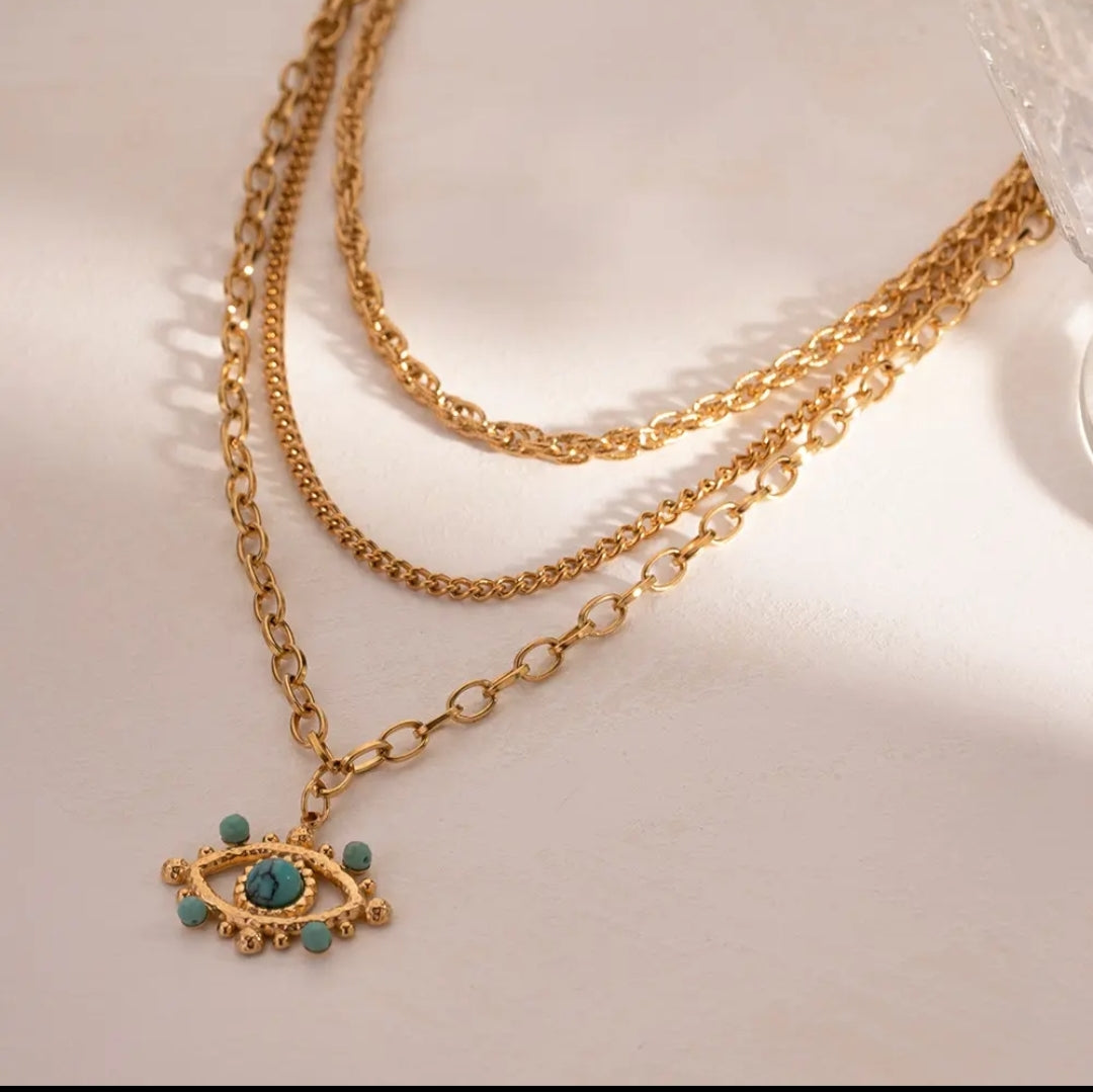 Layered Evil Eye Necklace