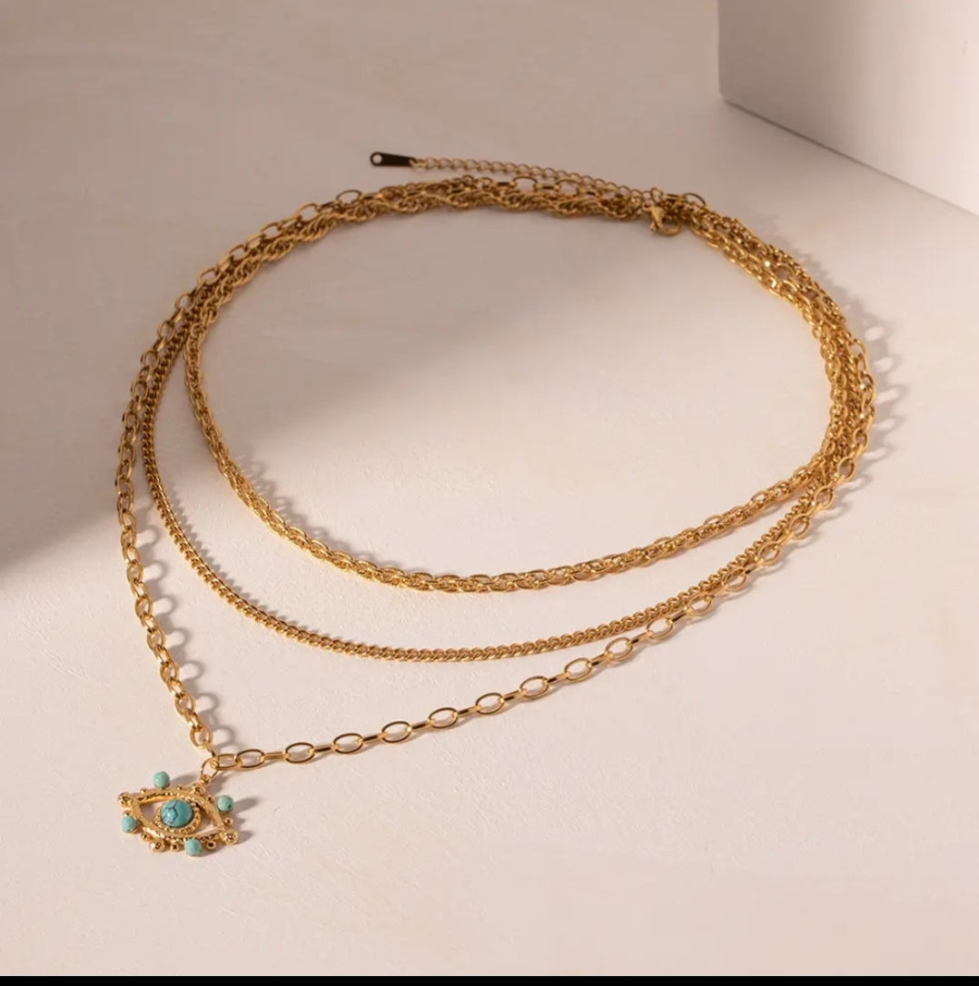 Layered Evil Eye Necklace