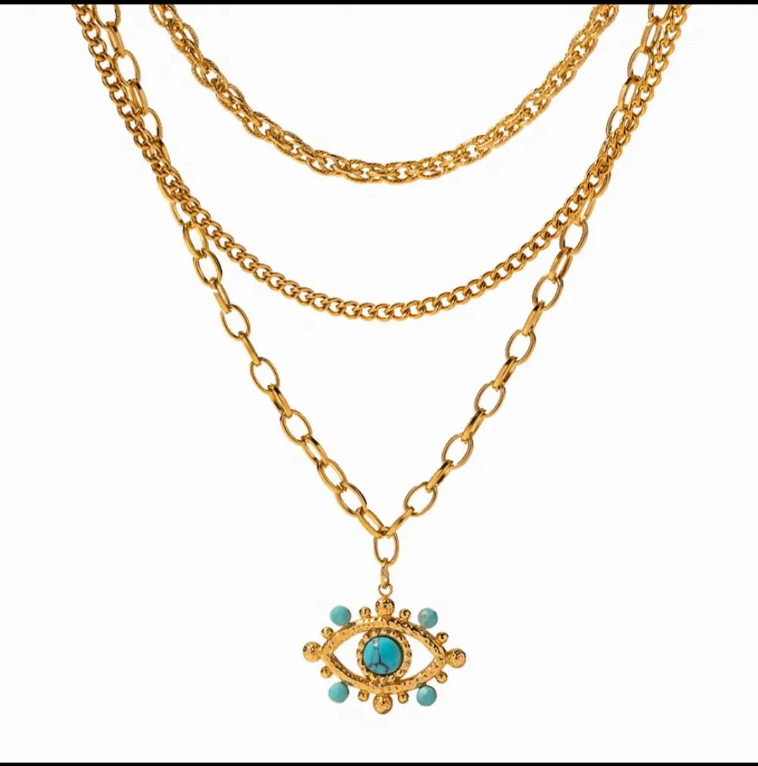 Layered Evil Eye Necklace