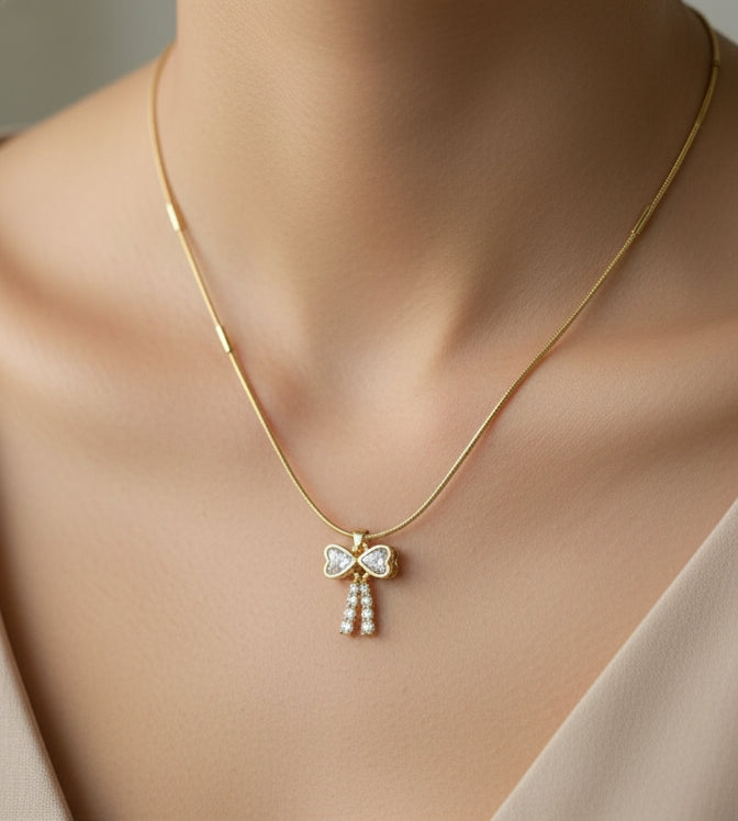 Crystal Bow Pendent