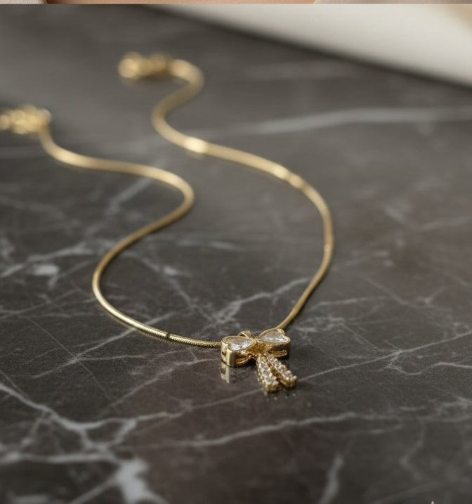 Crystal Bow Pendent