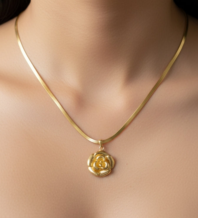 Golden Rose Necklace