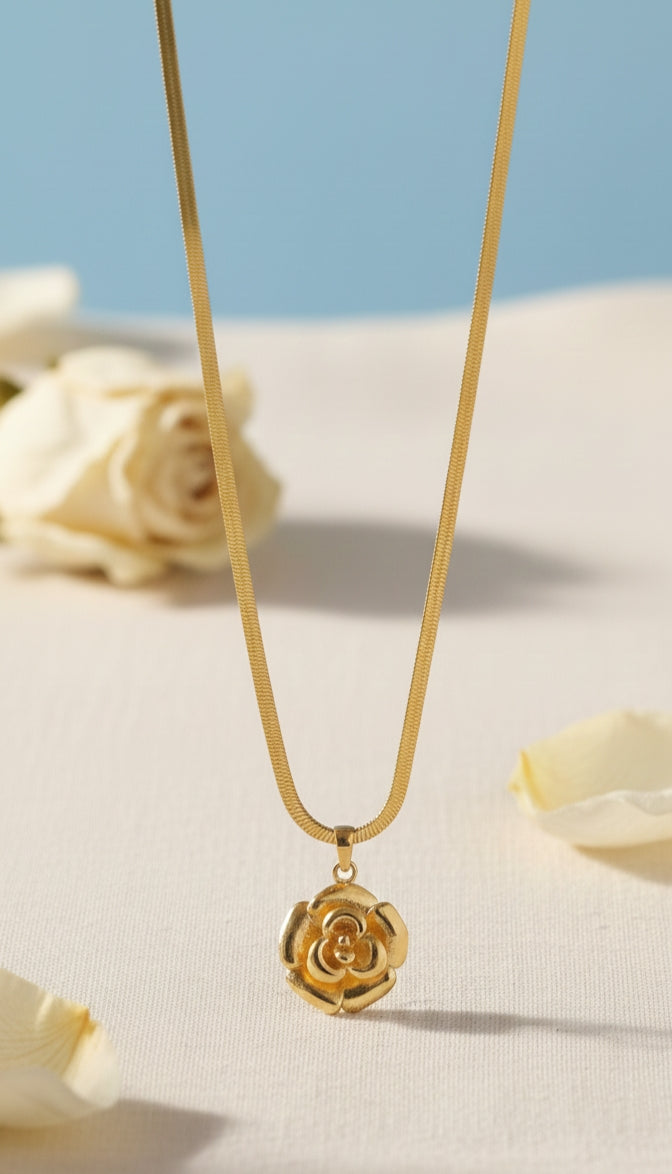 Golden Rose Necklace