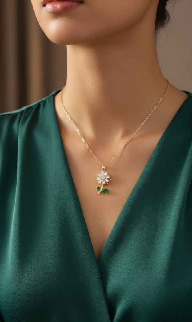 Crystal Flower Pendent