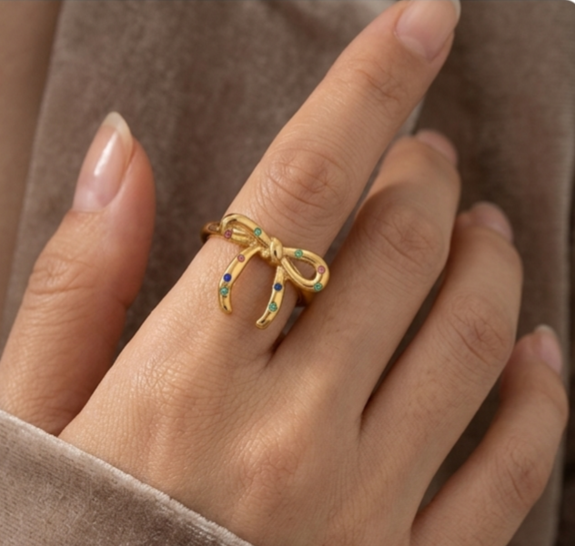 Multi Stone Bow Ring