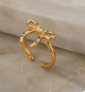 Multi Stone Bow Ring