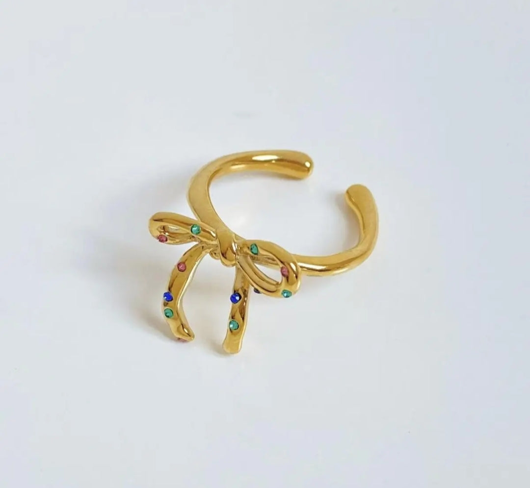 Multi Stone Bow Ring